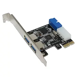 Carte d'extension PCI express PCI-E 19/20 pins  2 x USB 3.0 + USB 3.0 Boitier