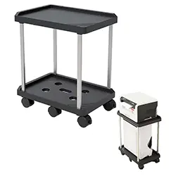 Support unité centrale sur 2 niveaux Unité et imprimante avec 6 roues 058GSC300BK-6W -Noir