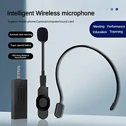 Microphone Lavalier avec casque sans-fil 2,4 GHz K36 Double 30m
