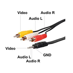 Câble Audio et vidéo AUX Jack 3.5mm 4pin vers 3 x RCA mâle - 1.5m