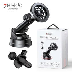 YESIDO C158 Support Téléphone voiture magnétique 2 en 1 Tableau de bord ou grille