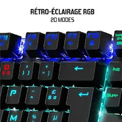 Clavier Mécanique Gaming Spirit Of Gamer XPERT-K400 CLA-XK400 Rétro Eclairage RGB Switch Bleu AZERTY