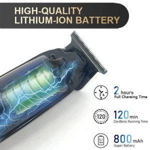 Kemei KM-1578 Tondeuse 10W Sans Fil Rechargeable USB Barbe & Cheveux LCD