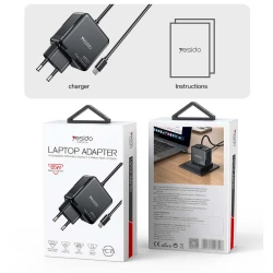 YESIDO YC75 Chargeur USB-C Type-c PD 65W pour Laptop et Smartphone - 2m