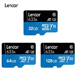 Carte mémoire Micro SD TF Lexar 633x jusqu'à 95Mbps C10 U3 U1 32GB 64GB 128GB