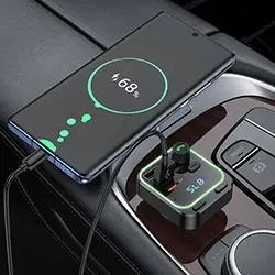 Emetteur FM Bluetooth + chargeur AUTO PD type-c et USB QC3.0 20W Borofone BC53