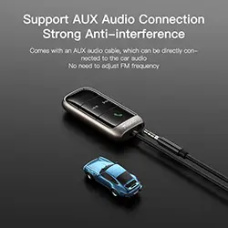 Recepteur Audio FM sans-fil Bluetooth 5.0 et Auxiliaire pour Voiture YESIDO YAU32