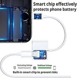 Adaptateur 2 en 1 Lightning Iphone vers Audio AUX 3.5mm Prise casque + Charge Lightning Iphone
