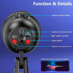 Microphone Gaming de bureau USB à condensateur