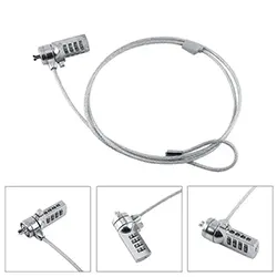 Chaîne câble de sécurité Anti-vol à combinaison 4 chiffres pour ordinateur portable Laptop 1.1m