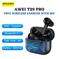 Ecouteur Earbuds sans-fil bluetooth 5.1 AWEI TWS T29 Pro Étanche IPX6 Sport Gaming