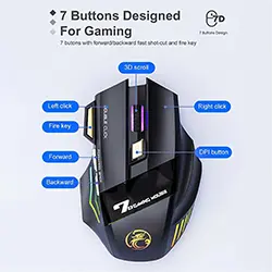 Souris sans-fil 2.4GHz rechargeable MAC TECH MT-WM121 3200 dpi 7 boutons RGB