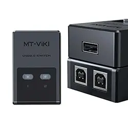 Switch Répartiteur USB 2 Ports MT-SW221-CH pour partage automatique imprimantes, Scanner, Clé USB