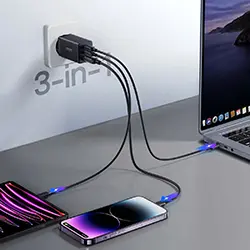 Chargeur GaN Ultra Fast USB type-c PD 65W QC4.0 Joyroom JR-TCG01 + Cable Type-c PD 100W 1.2m