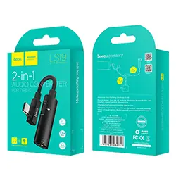 Adaptateur Convertisseur 2 en 1 Type-c vers Audio AUX 3.5mm Jack + Charge type-c HOCO LS19