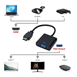 Adaptateur Convertisseur HDMI vers to VGA 1080p avec Cable Audio et Alimentation