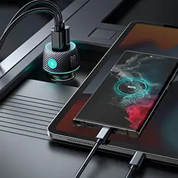 Chargeur AUTO 60W USB-C PD USB-A Joyroom JR-CCN01 60W LED Multi-Couleur