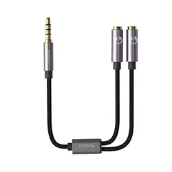 Adaptateur Audio Séparateur AUX 3.5mm Male Vers Double AUX 3.5mm Femelle Microphone et Casque YESIDO YAU28