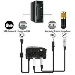 Kit Microphone à condensateur Professional M-800U Avec Support De Fixation - Noir|Doré