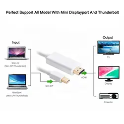 Câble Adaptateur Convertisseur Mini Displayport DP mâle Thunderbolt vers HDMI mâle 1080P 1.8m