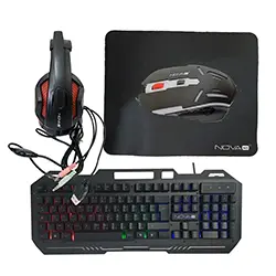 Kit Combo NOVA TECH PRO-GAMING 4 en 1 NT-F9007CM Souris Clavier Casque Tapis