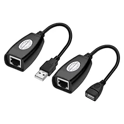 Extension USB 2.0 Adaptateur sur câble RJ45 Cat5/Cat5e/Cat6 45m