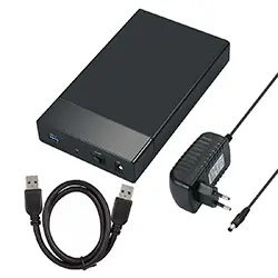 Rack pour disque dur externe HDD 2 en 1 3.5 pouces et 2.5 pouces SATA USB 2.0 avec Alimentation
