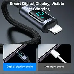 Cable de charge USB-A vers lightning iphone Joyroom S-AL012A16 2.4A LED Display 1.2m
