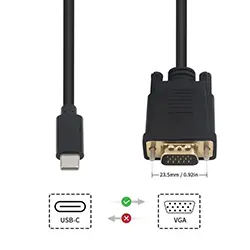 Câble adaptateur USB-C Type-c Thunderbolt 3 vers VGA 1080P 1.8m