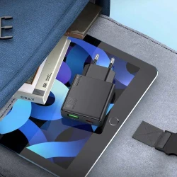 Chargeur Ultra Fin HOCO N38 Double Port USB QC3.0 + Type-c PD 20W + Cable Type-c vers Lightning Iphone 1m