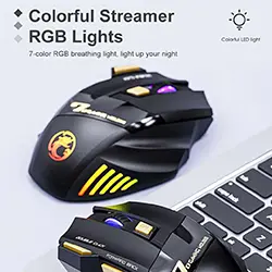 Souris sans-fil 2.4GHz rechargeable MAC TECH MT-WM121 3200 dpi 7 boutons RGB