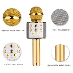Microphone sans-fil Bluetooth KT-WS858 avec haut parleur AUX USB TF Card