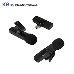 Double Microphone Lavalier cravate sans-fil K9 multi-plateforme Lightning iphone Type-c Micro USB