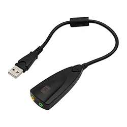 Carte son externe USB 7.1 3D 5HV2 Casque, Microphone, Jack 3.5mm pour ordinateur portable, PC, PS4