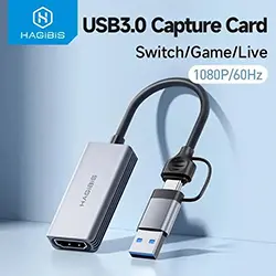 Carte d'acquisition Capture vidéo USB 3.0 & Type-c HDMI 1080P 60hz HAGIBIS pour Switch, Xbox, PS4/5, diffusion en direct