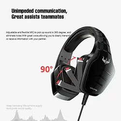 Casque Gaming Ovleng OV-P50 LED avec Microphone stéréo pour PC portable PS4 Smartphone Jack 3.5mm - Noir