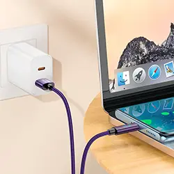 Cable USB-A Vers USB-C Type-c de Données et Charge 5A 66W avec affichage Puissance LED HOCO U125 1.2m