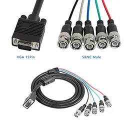 Câble Adaptateur Convertisseur VGA vers 5 x BNC RGBHV mâle 3m