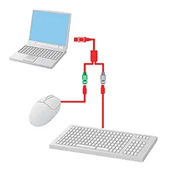 Adaptateur Convertisseur USB mâle vers to PS2 femelle pour Clavier et Souris