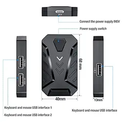 Ensemble Gaming 4 en 1 avec clavier et souris, convertisseur Bluetooth pour jeux mobiles Android et IOS