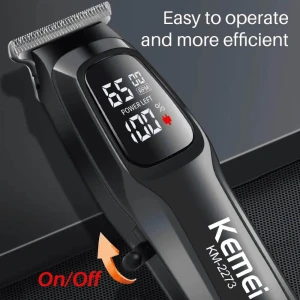 Kemei KM-2273 Tondeuse sans-fil Rechargeable 270min Autonomie & Écran LED pour Barbe & Cheveux