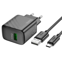 Chargeur HOCO CS21A 18W QC3.0 + Cable USB-A vers Type-c 1m