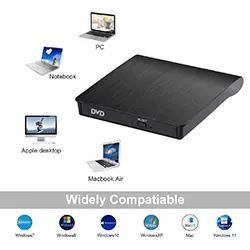 Lecteur Graveur DVD-RW CD-RW Externe USB 3.0 et Type-c pour Windows 11, 10, 8, 7, XP, Vista, Linux, Mac OS