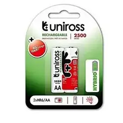 Pack 2 x Pile Rechargeable AA Uniross 2400mAh HYBRIO pre-charged