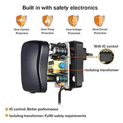 Chargeur adaptateur Alimentation universel 30W, 3V, 4.5V, 5V, 6V, 7.5V, 9V, 12V, 2.1A, USB AC/DC Réglable