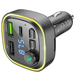 Emetteur FM Bluetooth + chargeur AUTO type-c et 2 x USB QC3.0 18W Borofone BC48