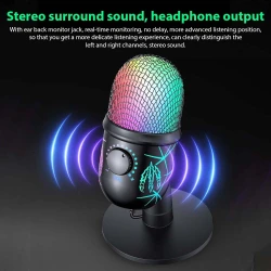 Microphone Gaming de bureau USB à condensateur