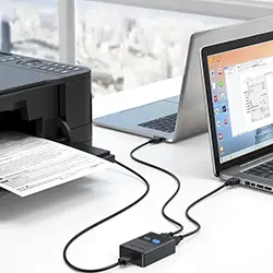 Switch Répartiteur USB 2 Ports MT-SW221-CH pour partage automatique imprimantes, Scanner, Clé USB