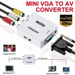 Adaptateur Convertisseur VGA To vers RCA Composite CVBS AV VGA2AV HD 1080P