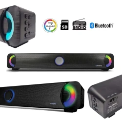 Haut parleur Soundbar sans-fil Bluetooth 5.0 Rechargeable 1800mAh TF AUX FM RADIO CAPSYS ECO 62